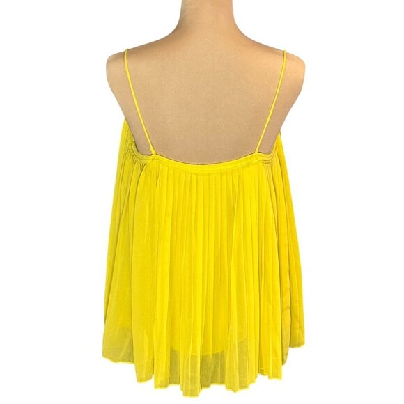 Massimo Dutti Pleated Babydoll Cami Top Sz.M Yellow Flowy Dopamine Coquette Y2K - Picture 6 of 14
